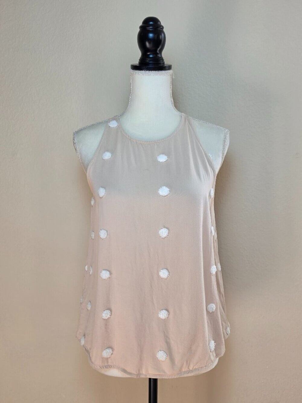 EPretty Pink Polka Dot Tank Top Medium